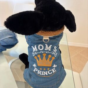 Dog Denim Jacket with Crown Design